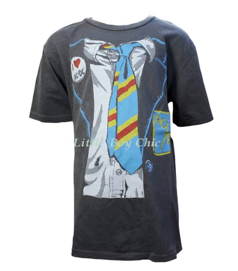NEW JUNK FOOD kids ac/dc t-shirt in pepper